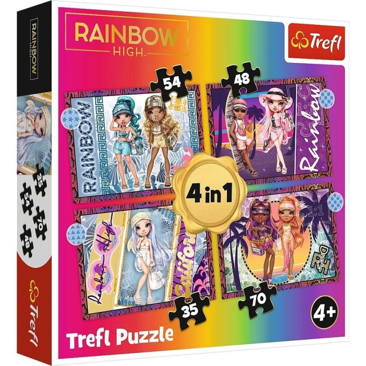 Puzzle 4w1 Modne laleczki TREFL, Trefl
