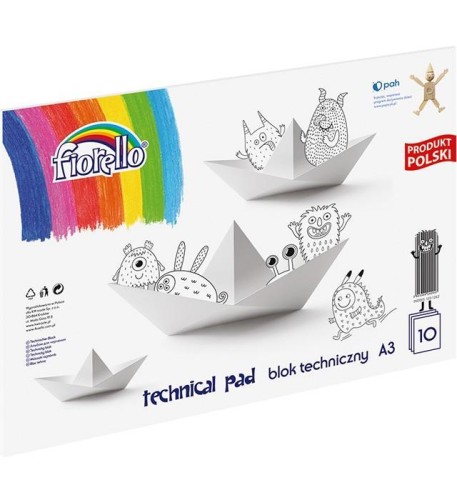 Blok techniczny A3/10K biały FIORELLO, Fiorello
