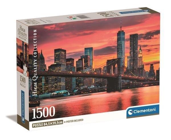 Puzzle 1500 Compact East River at dusk, Clementoni