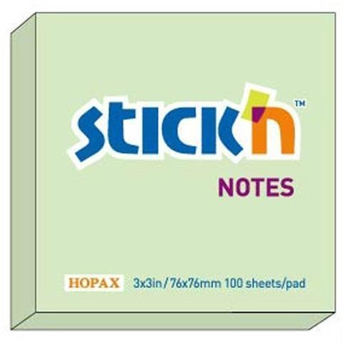 Notes samoprzylepny zielony pastelowy, Stickn