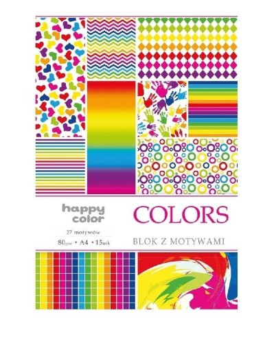 Blok A4/10 z motywami Colors 80g HAPPY COLOR, GDD