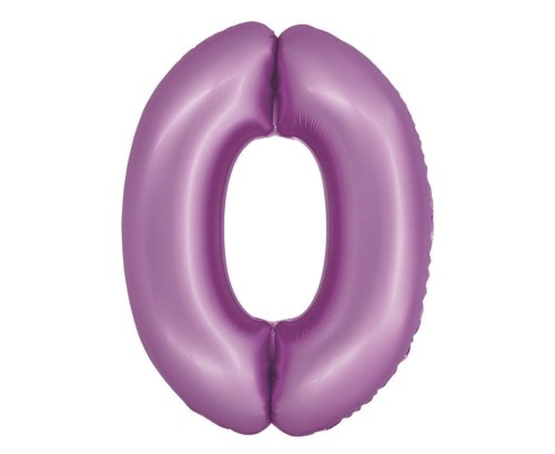Balon foliowy Smart cyfra 0 lawendowy matowy 76cm