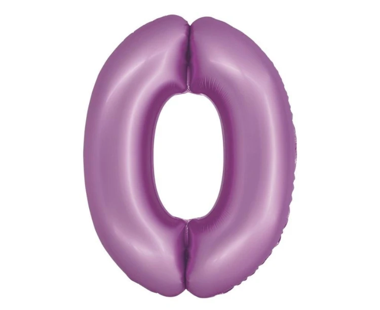 Balon foliowy Smart cyfra 0 lawendowy matowy 76cm