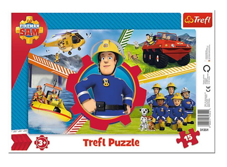 Puzzle ramkowe 15 Dzień Strażaka Sama TREFL, Trefl