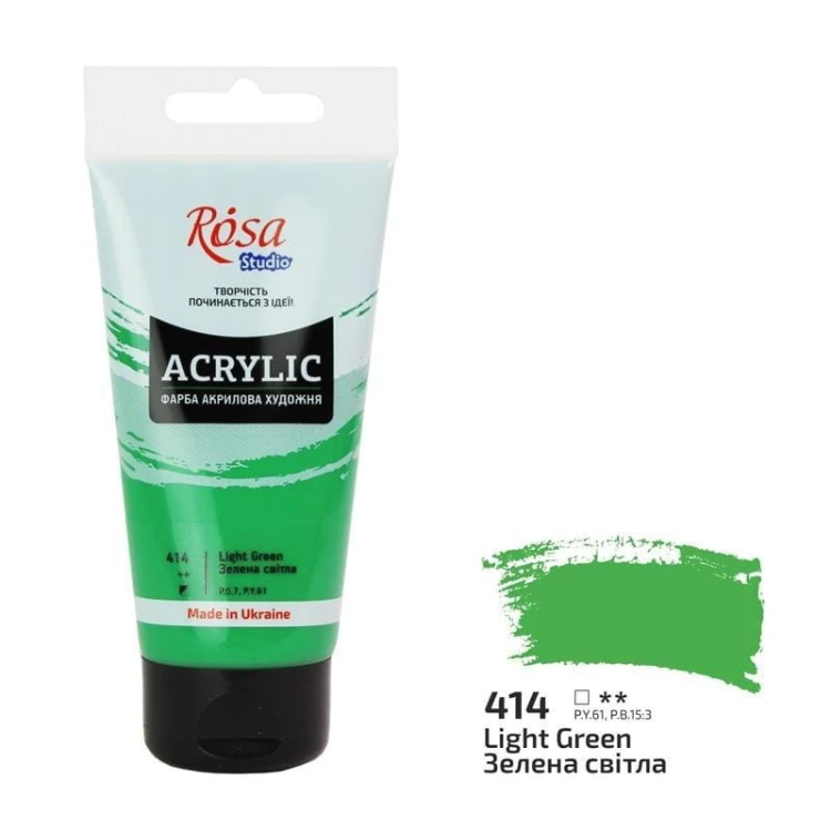 Farba akrylowa light green 414 75ml, Rosa