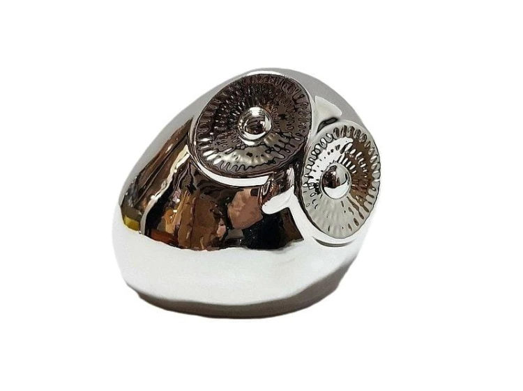Sowa srebrna ceramiczna 11cm