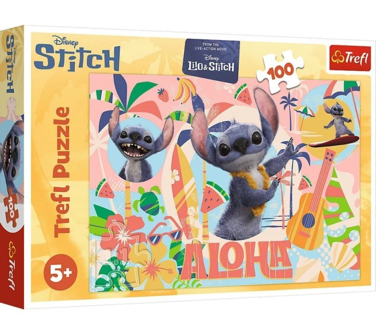 Puzzle 100 Stitch i przyjaciele w akcji, Trefl