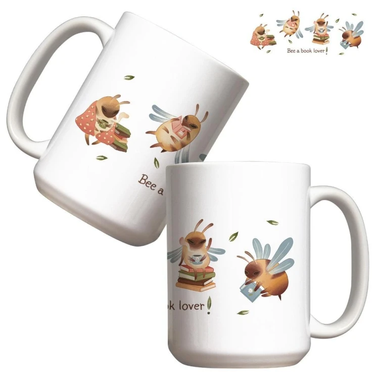 Kubek - Bee a book lover 440ml, Molom