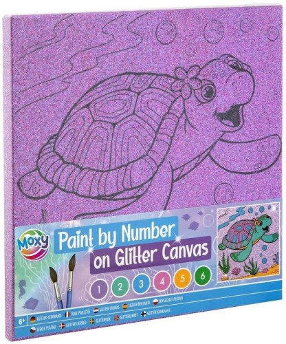 Malowanie po numerach brokatowe tło Żółwik, Grafix