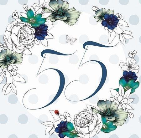 Karnet Swarovski kwadrat CL1455_PO Urodziny 55