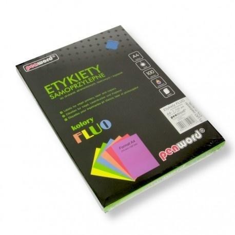 Etykiety samoprzylepne A4 fluo niebieskie 100ark