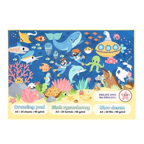 Blok rysunkowy A3/20K 90g Głębiny, Strigo