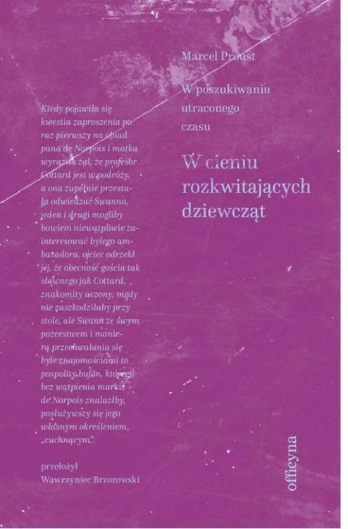 W cieniu rozkwitających dziewcząt, Marcel Proust