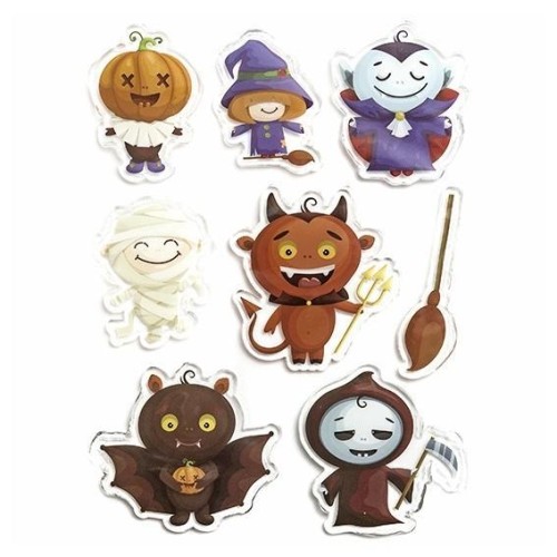 Naklejki żelowe Halloween 8szt, Dalprint
