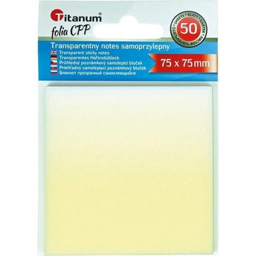 Notes samoprzylepny transparentny 75x75mm 50K