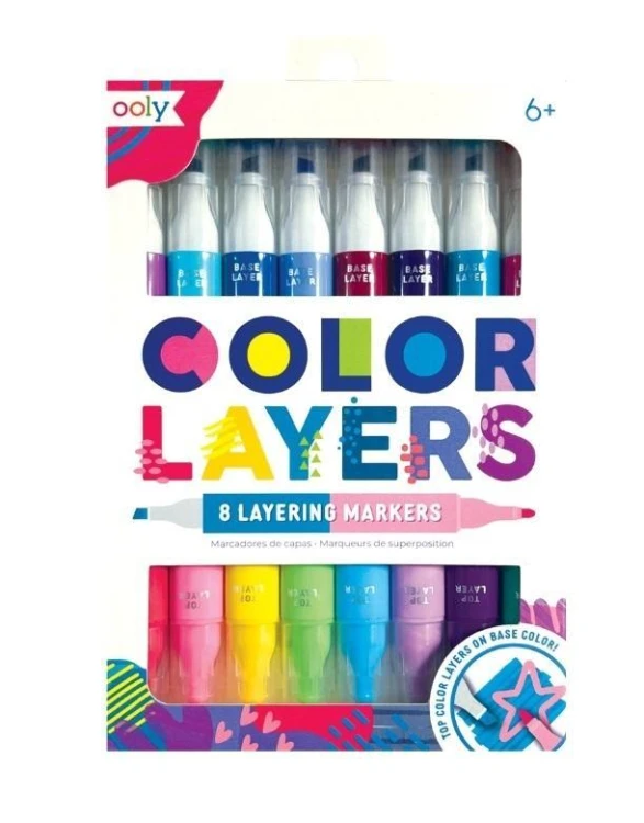 Flamastry dwustronne Color Layers 8szt, ooly
