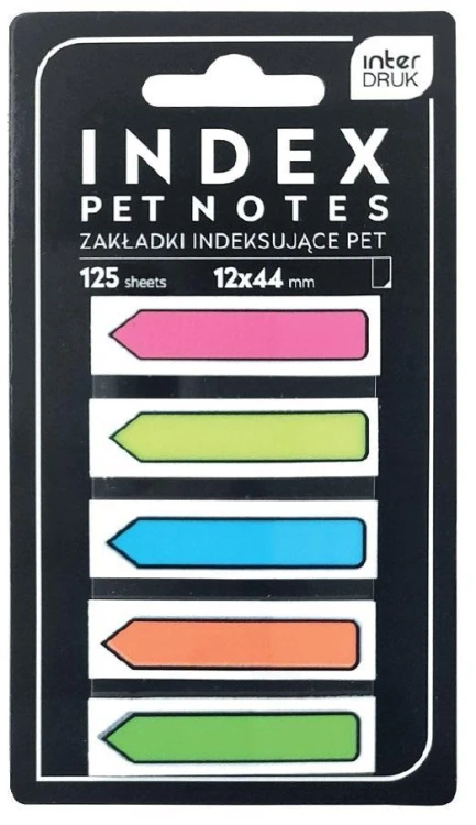 Zakładki indeksujące Pet Strzałki Neon, INTERDRUK