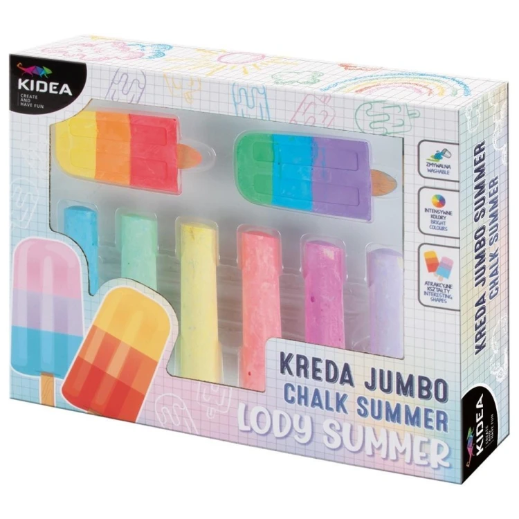 Kreda jumbo lody summer 8 elementów KIDEA, DERFORM