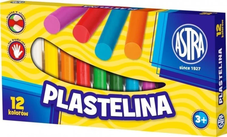 Plastelina 12 kolorów ASTRA, ASTRA papiernicze