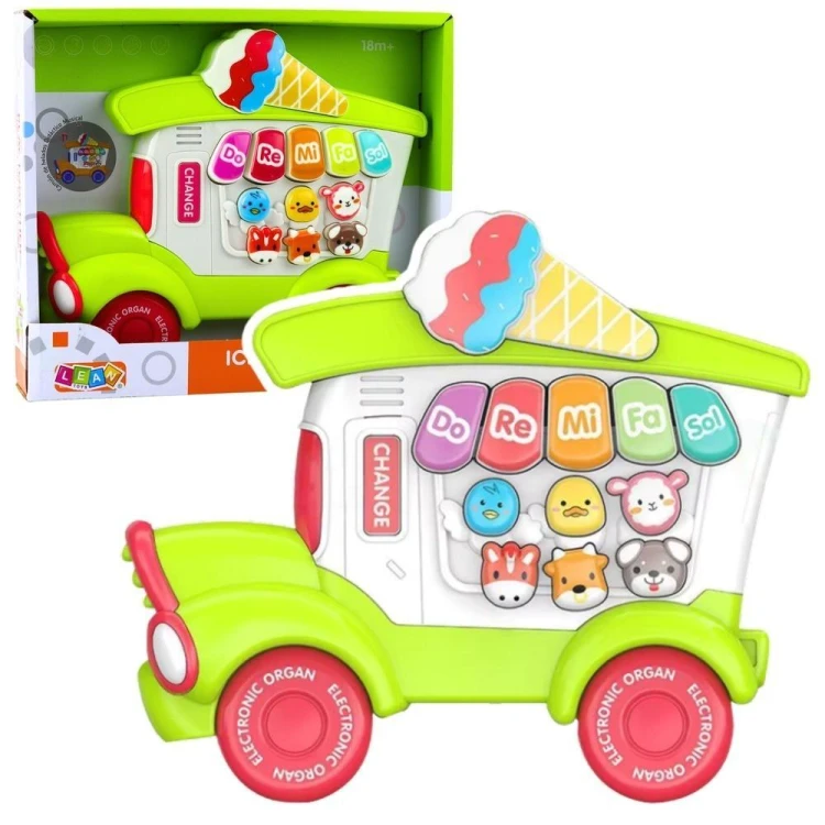 Pianinko elektryczne dla malucha zielone, Leantoys
