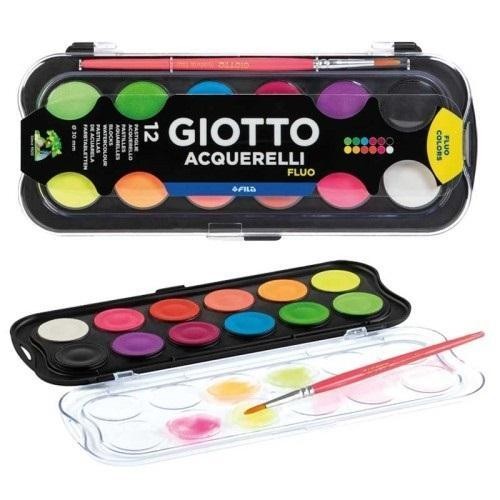 Farby Acquerelli Fluo 12 kolorów, Giotto