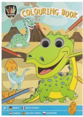 Kolorowanka ruchome oczy Dino
