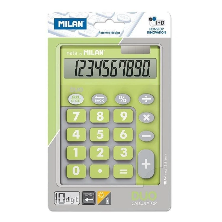 Kalkulator 10 poz. Touch Duo zielony MILAN, MILAN