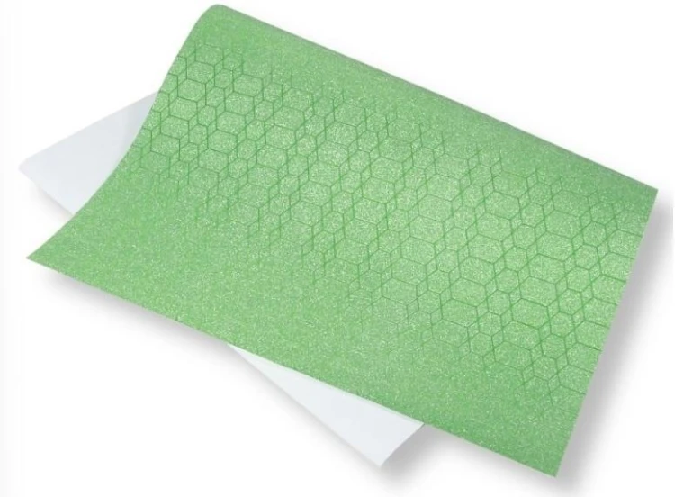 Papier ozdobny brokatowy 140g 40x60cm zielony 5ark
