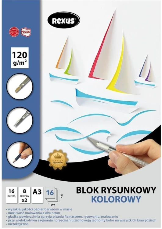 Blok rysunkowy A4/16K kolorowy Premium, Beniamin