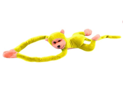 Małpka pluszowa z dźwiękiem żółta 60cm, Leantoys