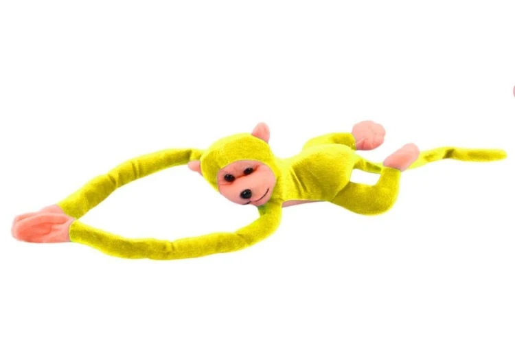 Małpka pluszowa z dźwiękiem żółta 60cm, Leantoys