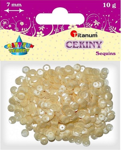 Cekiny 7mm okrągłe matowe perłowe, Titanum