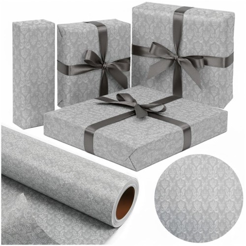 Papier Grey/Silver Damask X-Strong 57cmx25m