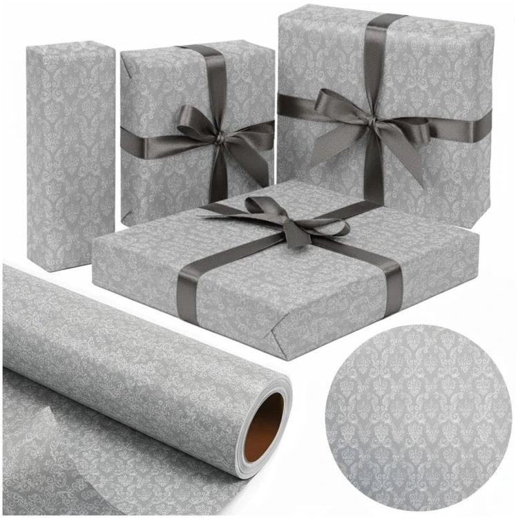 Papier Grey/Silver Damask X-Strong 57cmx25m