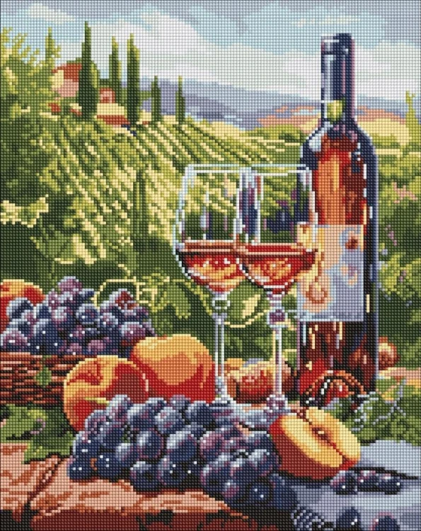 Diamentowa mozaika - Owocowe wino 40x50cm, Ideyka