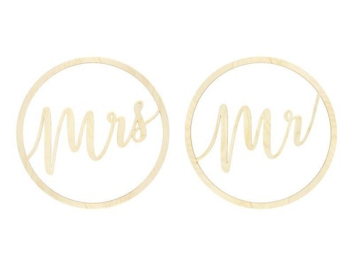 Zawieszki dekoracyjne Mr Mrs 38cm 2szt