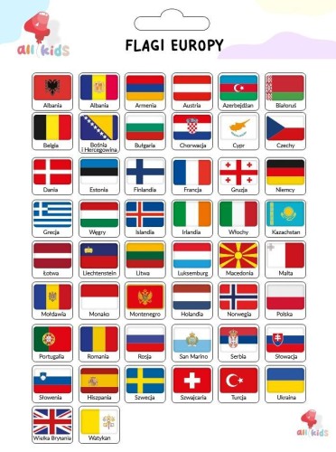 Naklejki dla dzieci Flagi Europy, All4Kids