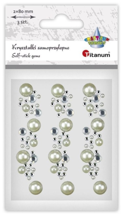 Kryształki samoprzylepne na pasku 3szt, Titanum