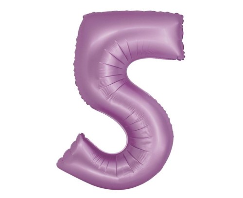 Balon foliowy Smart cyfra 5 lawendowy matowy 76cm