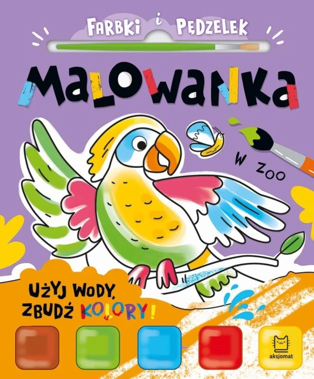Farbki i pędzelek. Malowanka. W zoo