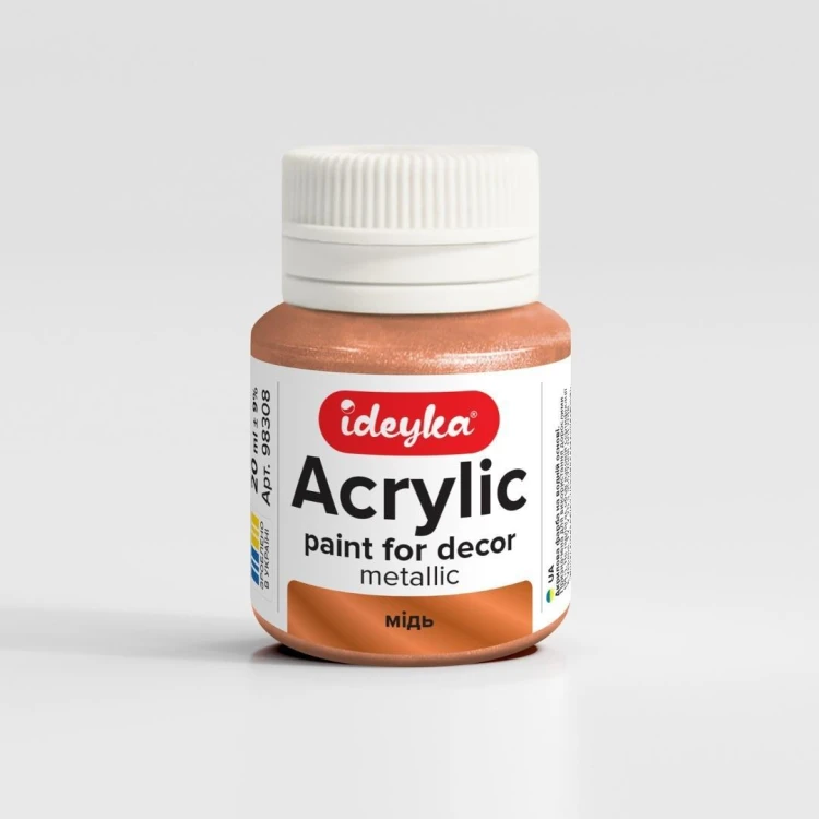 Farba akrylowa metaliczna Miedź 20ml, Ideyka
