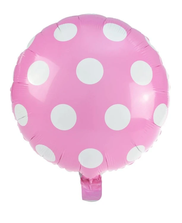 Balon foliowy kropki jasnoróżowy