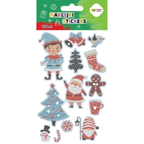 Naklejki Xmas blue 10x20cm HAPPY COLOR, GDD