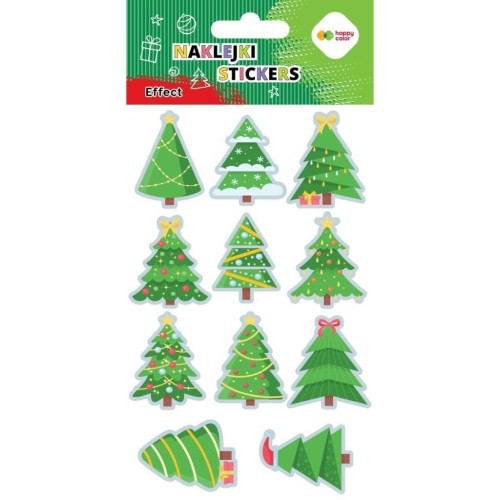 Naklejki Xmas tree 10x20cm HAPPY COLOR, GDD