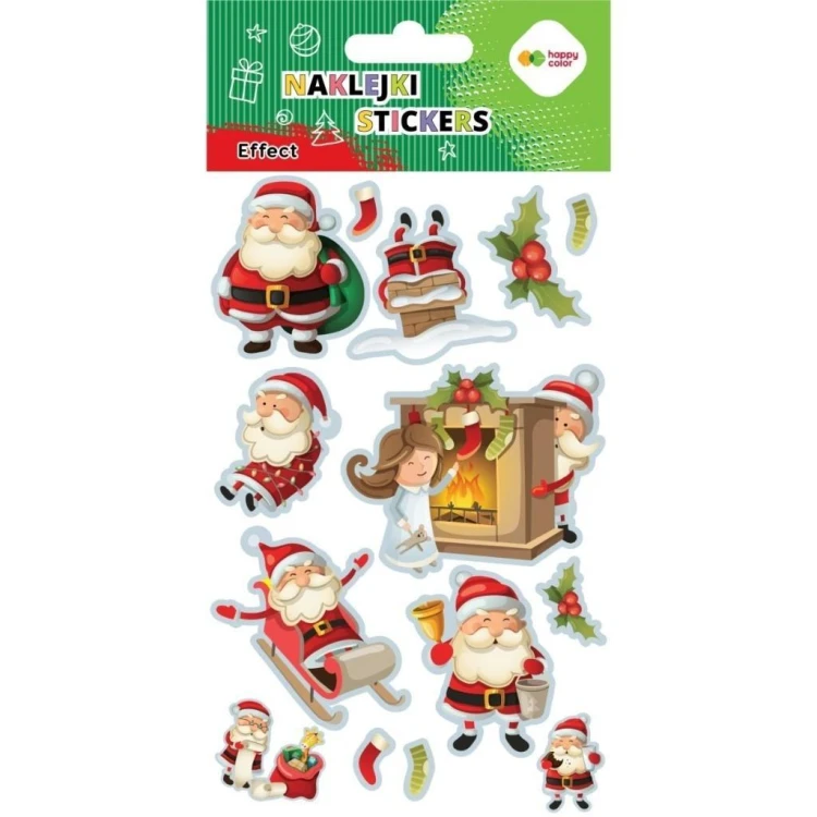 Naklejki Santa 10x20cm HAPPY COLOR, GDD