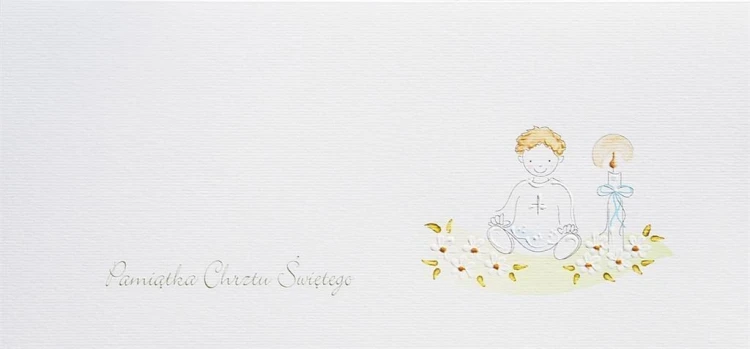 Karnet Chrzest DL C06 - Świeca Chłopiec