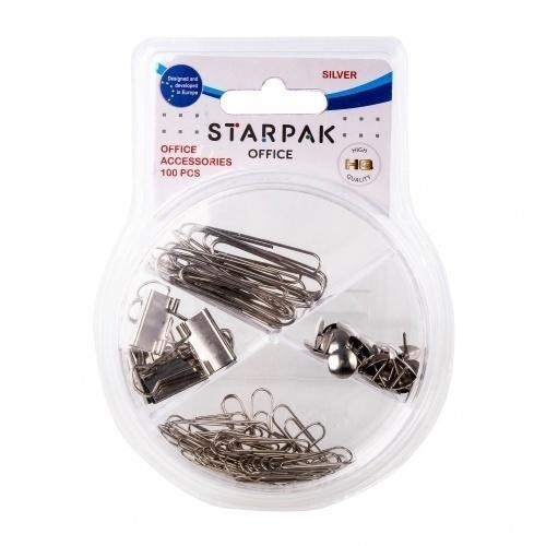 Akcesoria biurowe silver 100szt, STARPAK