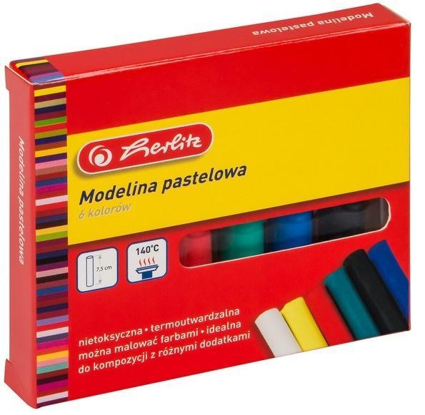 Modelina klasyczna 6 kolorów pastel, HERLITZ