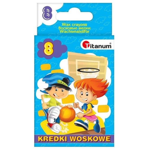 Kredki świecowe 8 kolorów, Titanum