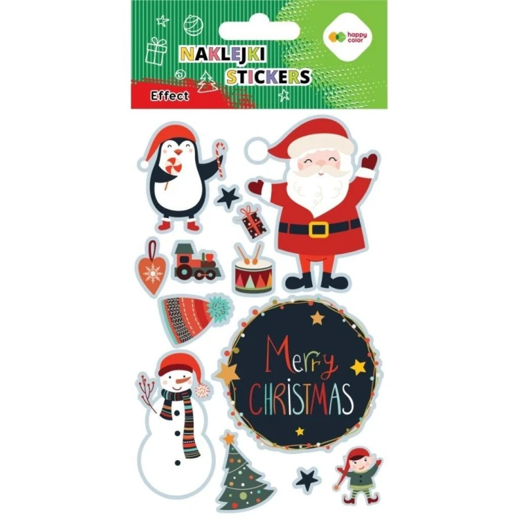 Naklejki Merry Xmas 10x20cm HAPPY COLOR, GDD